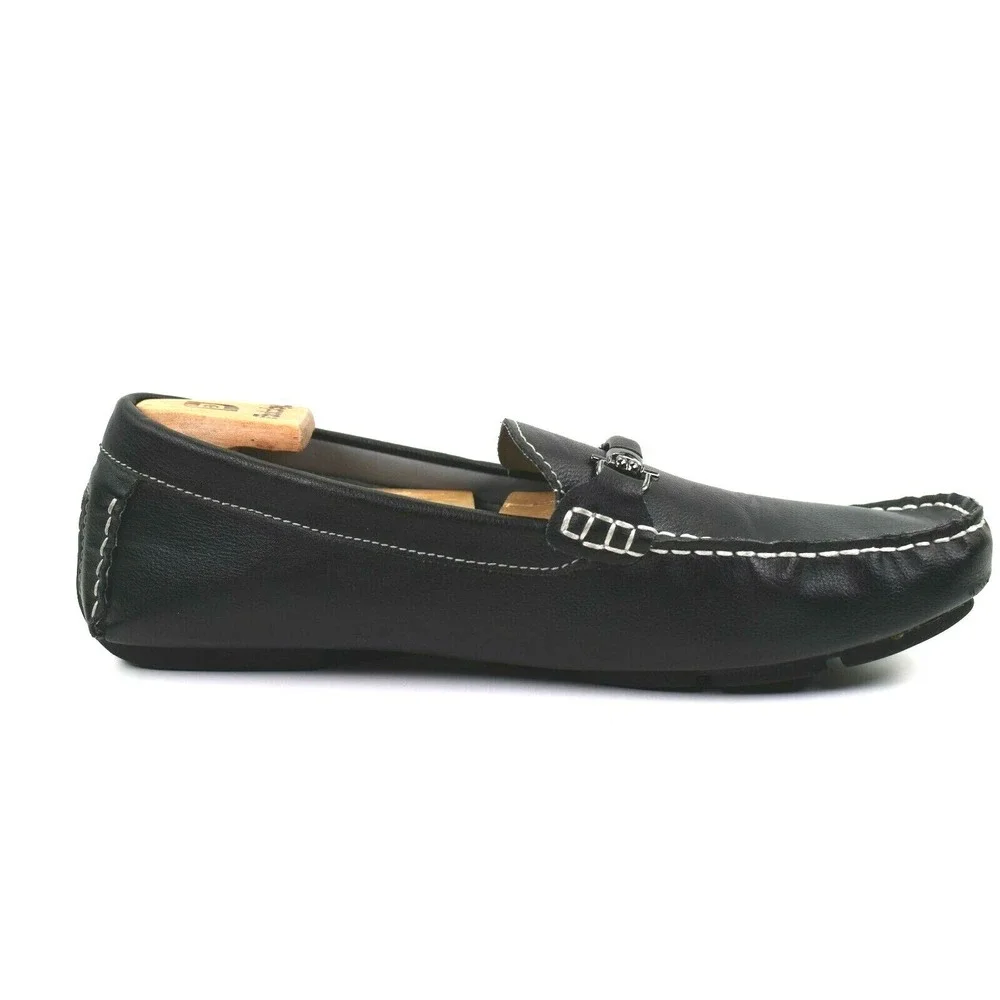 Steve Madden Men's Trulow Black Slip-On Horse bit Driving Loafer Size‎ 10.5 M